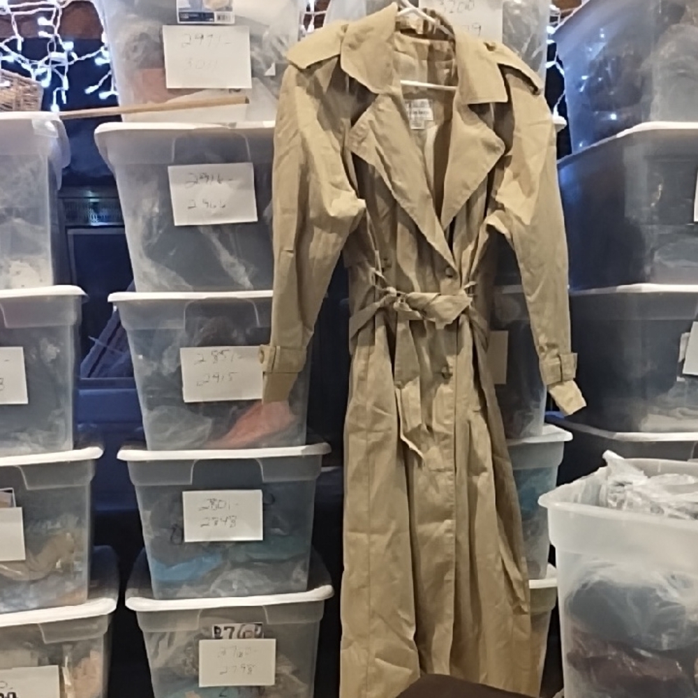 Gallery Khaki Trench Coat with Tie Belt